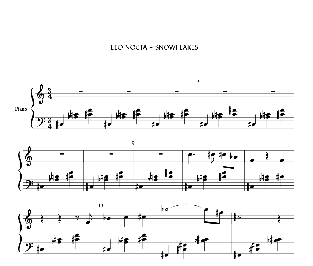 snowflakes - Piano Sheet